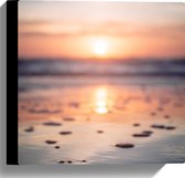 WallClassics - Toile - Plage aux couleurs douces - 30x30 cm Photo sur toile (Décoration murale sur toile)