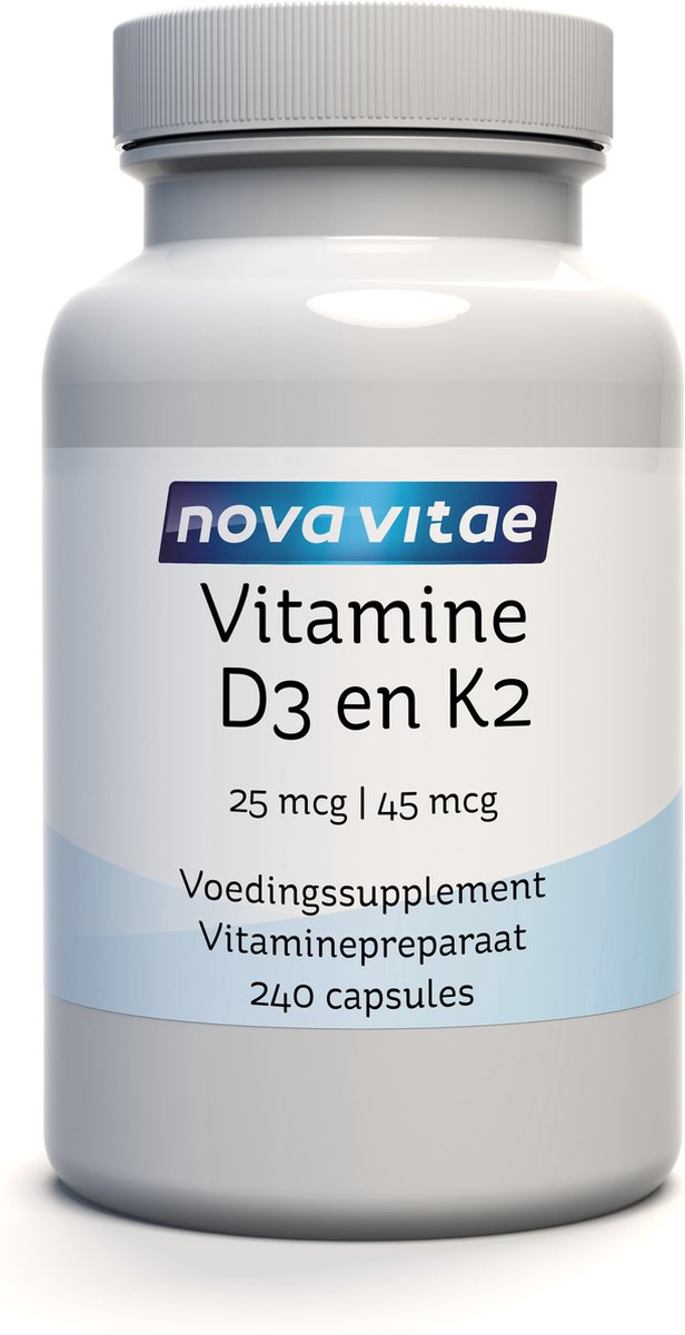 Goedkoopste Nova Vitae - Vitamine D3 en K2 - 240 capsules