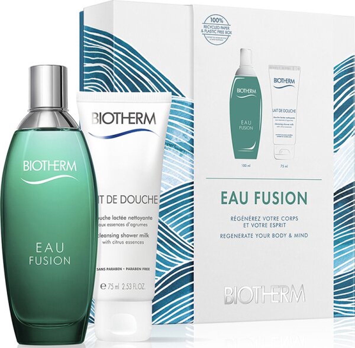 Biotherm Eau Fusion Giftset - 100 ml eau de toilette/bodyspray + 75 ml showergel - cadeauset voor dames