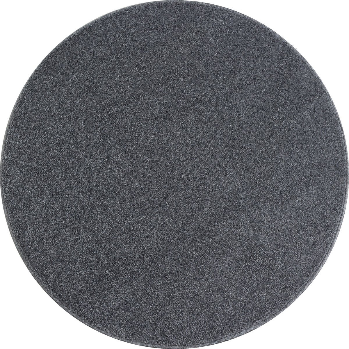 flycarpets Liam Effen Lichtgrijs Vloerkleed Rond - Laagpolig - 200x200 cm