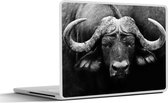 Sticker pour ordinateur portable - 12,3 pouces - Animaux - Buffalo - Zwart - Wit - Portrait - 30x22cm - Autocollants pour ordinateur portable - Skin pour ordinateur portable - Housse