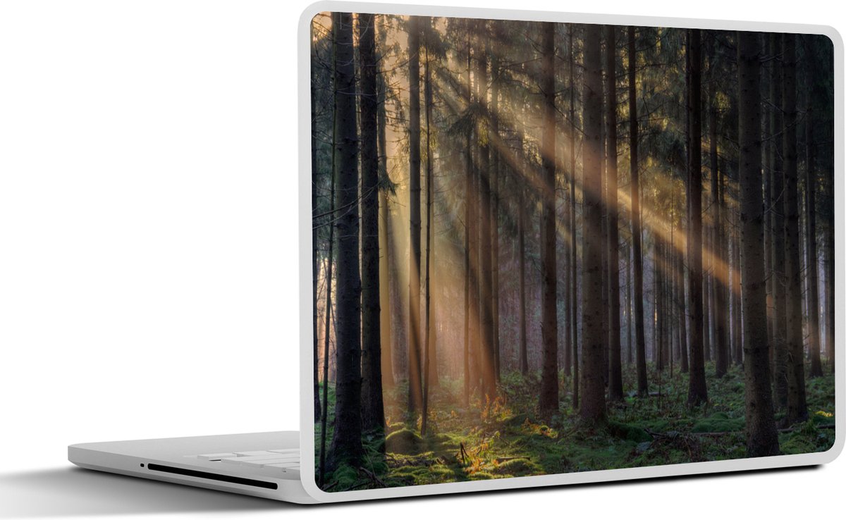 Laptop sticker - 14 inch - Bomen - Bos - Zon - Planten - 32x5x23x5cm - Laptopstickers - Laptop skin - Cover