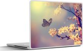 Laptop sticker - 15.6 inch - Vlinders - Bloesem - Tak - Boom - 36x27,5cm - Laptopstickers - Laptop skin - Cover