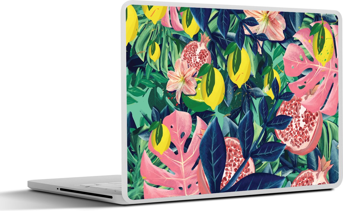 Laptop sticker - 13.3 inch - Bloemen - Fruit - Kleuren - 31x22,5cm - Laptopstickers - Laptop skin - Cover