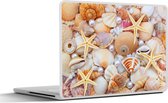Laptop sticker - 17.3 inch - Schelpen - Parels - Zeesterren - Strand - 40x30cm - Laptopstickers - Laptop skin - Cover