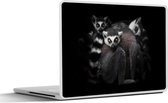 Laptop sticker - 15.6 inch - Dieren - Maki - Zwart - Wit - Portret - 36x27,5cm - Laptopstickers - Laptop skin - Cover