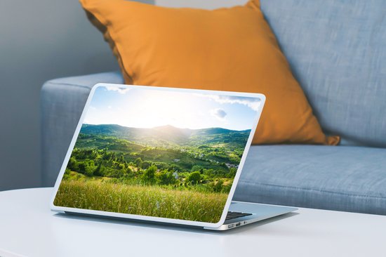 Autocollant pour ordinateur portable - 12,3 pouces - Forêt - Paysage - Soleil - Nature - Lever du soleil - 30x22cm - Autocollants pour ordinateur portable - Skin pour ordinateur portable - Housse