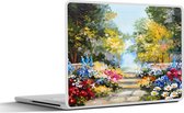 Laptop sticker - 14 inch - Schilderij - Bloemen - Natuur - Olieverf - 32x5x23x5cm - Laptopstickers - Laptop skin - Cover