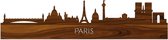 Skyline Parijs Palissander hout - 80 cm - Woondecoratie - Wanddecoratie - Meer steden beschikbaar - Woonkamer idee - City Art - Steden kunst - Cadeau voor hem - Cadeau voor haar - Jubileum - Trouwerij - WoodWideCities