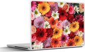 Laptop sticker - 14 inch - Bloemen - Kleuren - Gerbera - Rozen - 32x5x23x5cm - Laptopstickers - Laptop skin - Cover