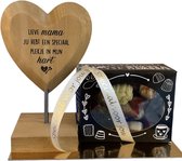 Moederdag - Wooden Heart - Mama - Bonbons - Lint: Speciaal voor jou - Cadeauverpakking