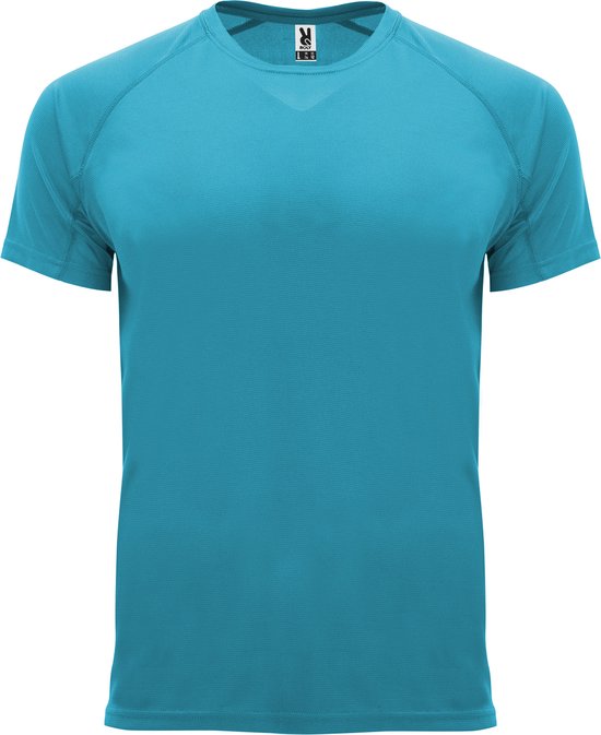 Turquoise unisex sportshirt korte mouwen Bahrain merk Roly maat M
