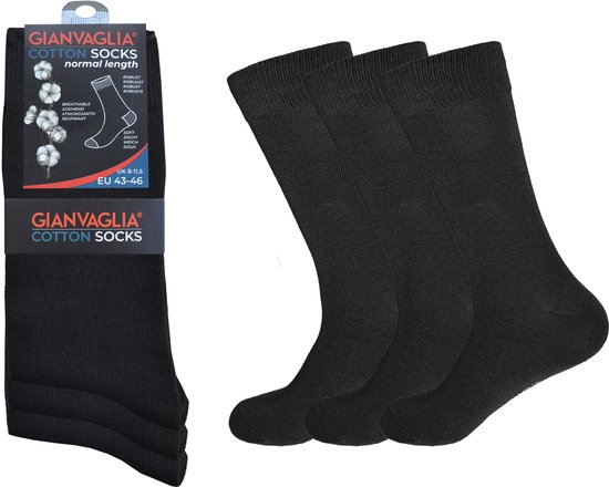 Chaussettes Unisexe - Chaussettes Noires - 12 PACK - Zwart - Taille 35-38 | Chaussettes femme | Chaussettes homme