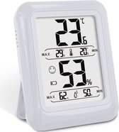 Strex Digitale Thermo Hygrometer Wit - Digitale Thermo Meter Binnen - Hygro Meter Binnen - Weerstation Met Luchtvochtigheidsmeter - Inclusief Batterij