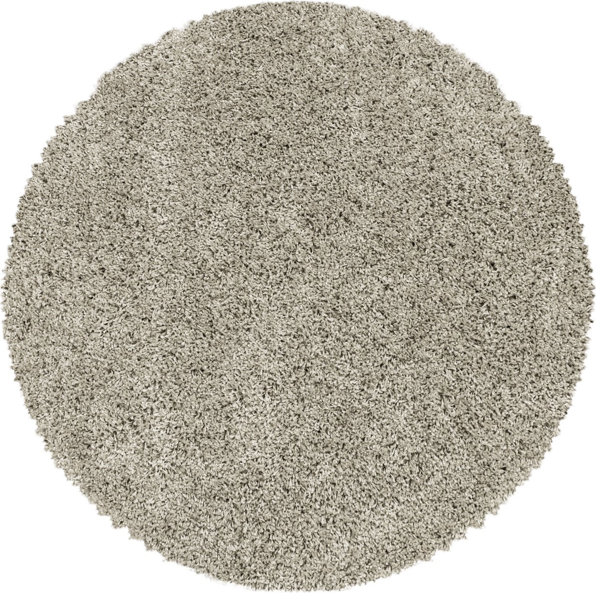 flycarpets Azure Rond Vloerkleed Beige - Effen - Hoogpolig - 120x120 cm