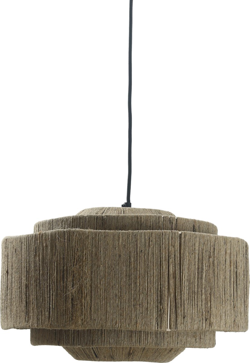 PTMD Revy Natural jute hanging lamp layered round wide