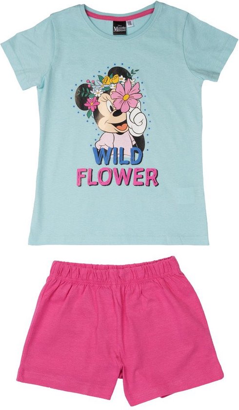 Disney Minnie Mouse Pyjama / Shortama - Mintgroen / Roze - Katoen - maat 110/116