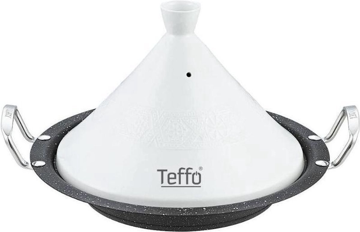 Teffo Tajine Ø 30 cm - Porcelaine - Wit - Convient à toutes les plaques de  cuisson