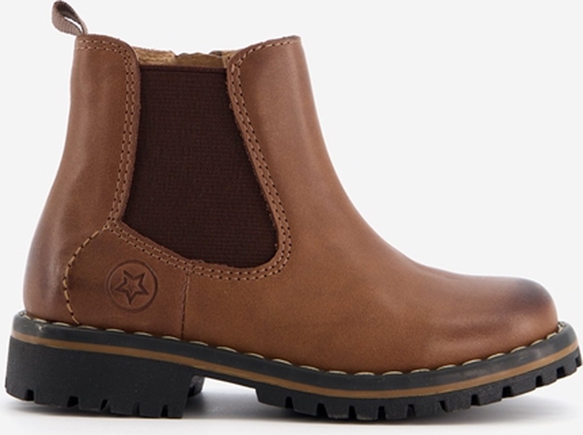 Groot leren jongens chelsea boots - Bruin - Maat 32 - Echt leer -  Uitneembare zool | bol.com