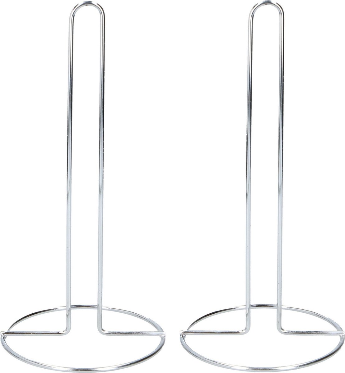 2x stuks keukenrol/keukenpapierhouder - van zilver rvs - 28 cm