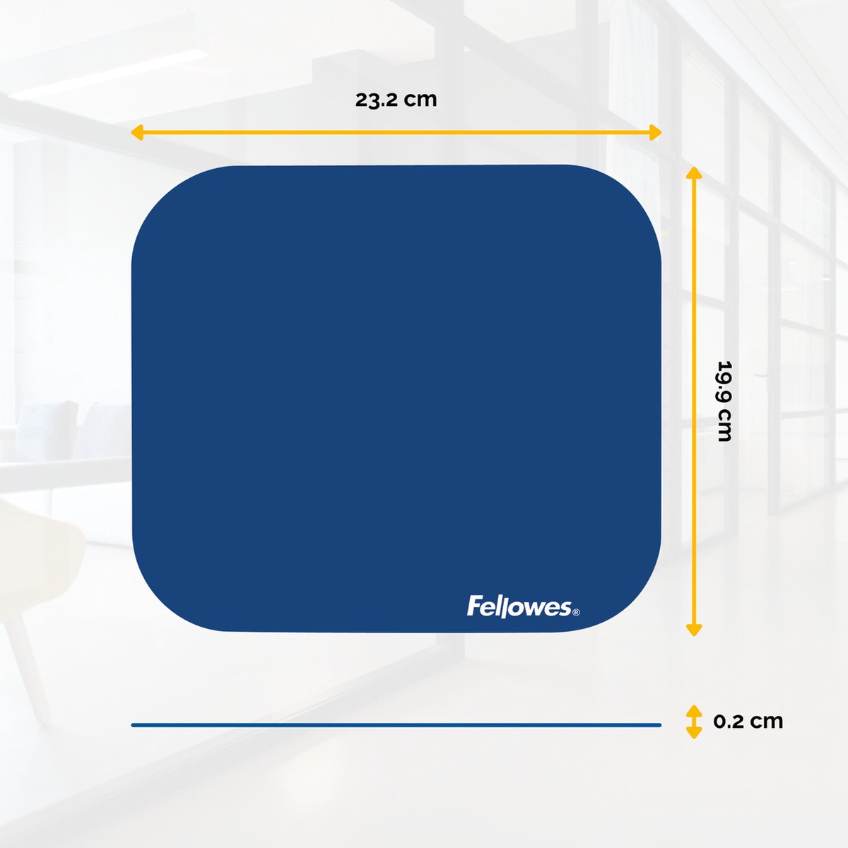 Fellowes muismat met antislip Premium, Blauw, Ergonomisch, Polyester