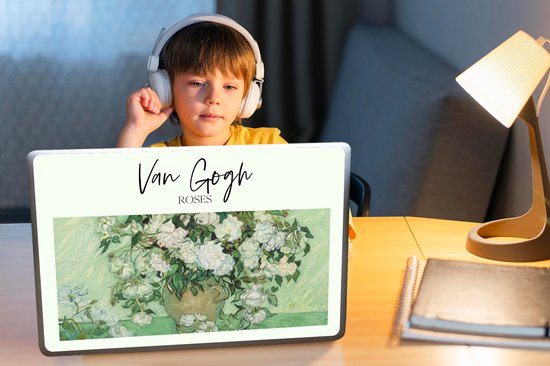 Laptop sticker - 15.6 inch - Schilderij - Van Gogh - Roses - 36x27,5cm - Laptopstickers - Laptop skin - Cover