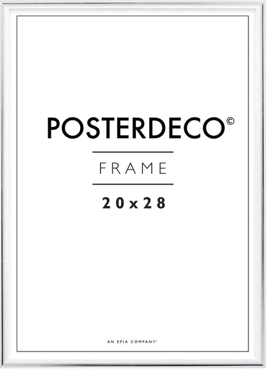 Fotolijst - Posterdeco - Premium Metaal - Fotomaat 20x28 cm - Posterlijst - Fotolijstje - Zilver