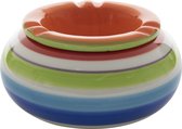 Stormasbak - rond - terras asbak - oranje - keramiek - 14 x 7 cm - handig voor buiten