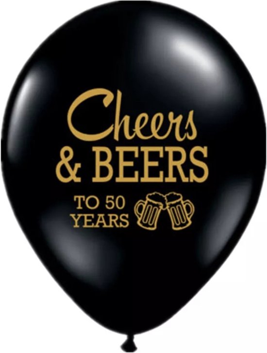 50 jaar ballonnen - Bier ballonnen - 50 jaar - Cheers & Beers - Feestje - Bierfeest - Bierfeestje - Abraham - Sarah - Abraham versiering - 50 jaar verjaardag - 50 jaar - Verjaardag decoratie - Verjaardag feest 50 jaar