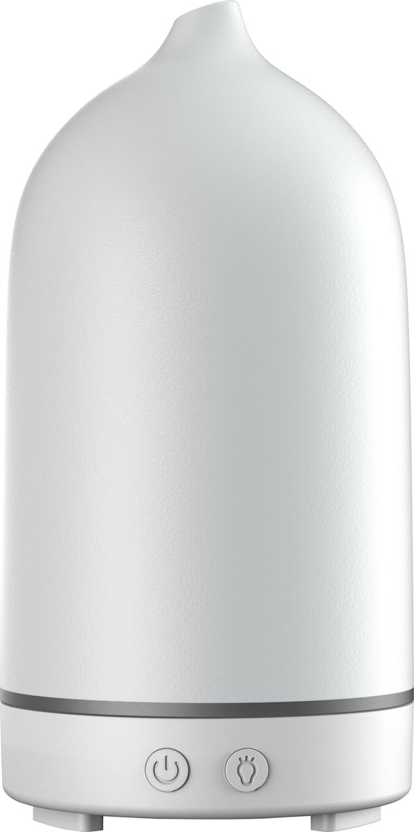 BERSAMU® Cinder - Aroma Diffuser - Luchtbevochtiger - Geurverspreider - Aromatherapie - Keramiek - 100 ml - Arctic White - Wit