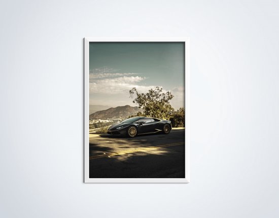 Affiche Lamborghini Huracan Zwart/ Or - Voiture Poster | Décoration Chambre | Bureau