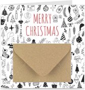 Kaart met cadeau envelopje / Kerstkaart / Wenskaart | MERRY CHRISTMAS | voor giftcard / cadeaukaart