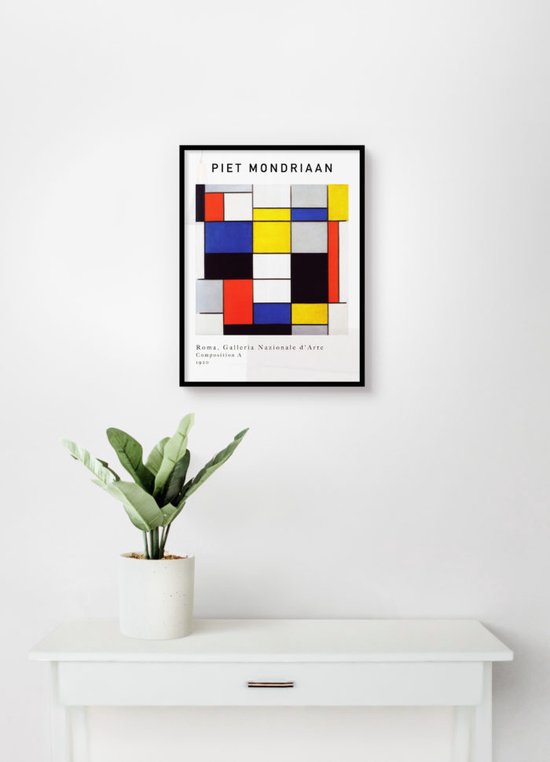 Affiche Piet Mondrian - Grand 30x40 - Composition A - Art abstrait - Cubisme