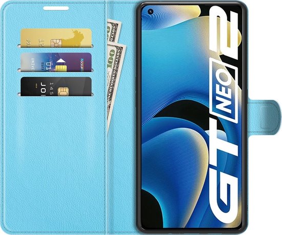 Étui Realme GT Neo 3T - Mobigear - Série Classic - Bookcase en similicuir - Blauw - Étui adapté pour Realme GT Neo 3T