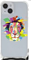 GSM Hoesje Geschikt voor iPhone 14 Plus Leuk TPU Back Cover met transparante rand Lion Color