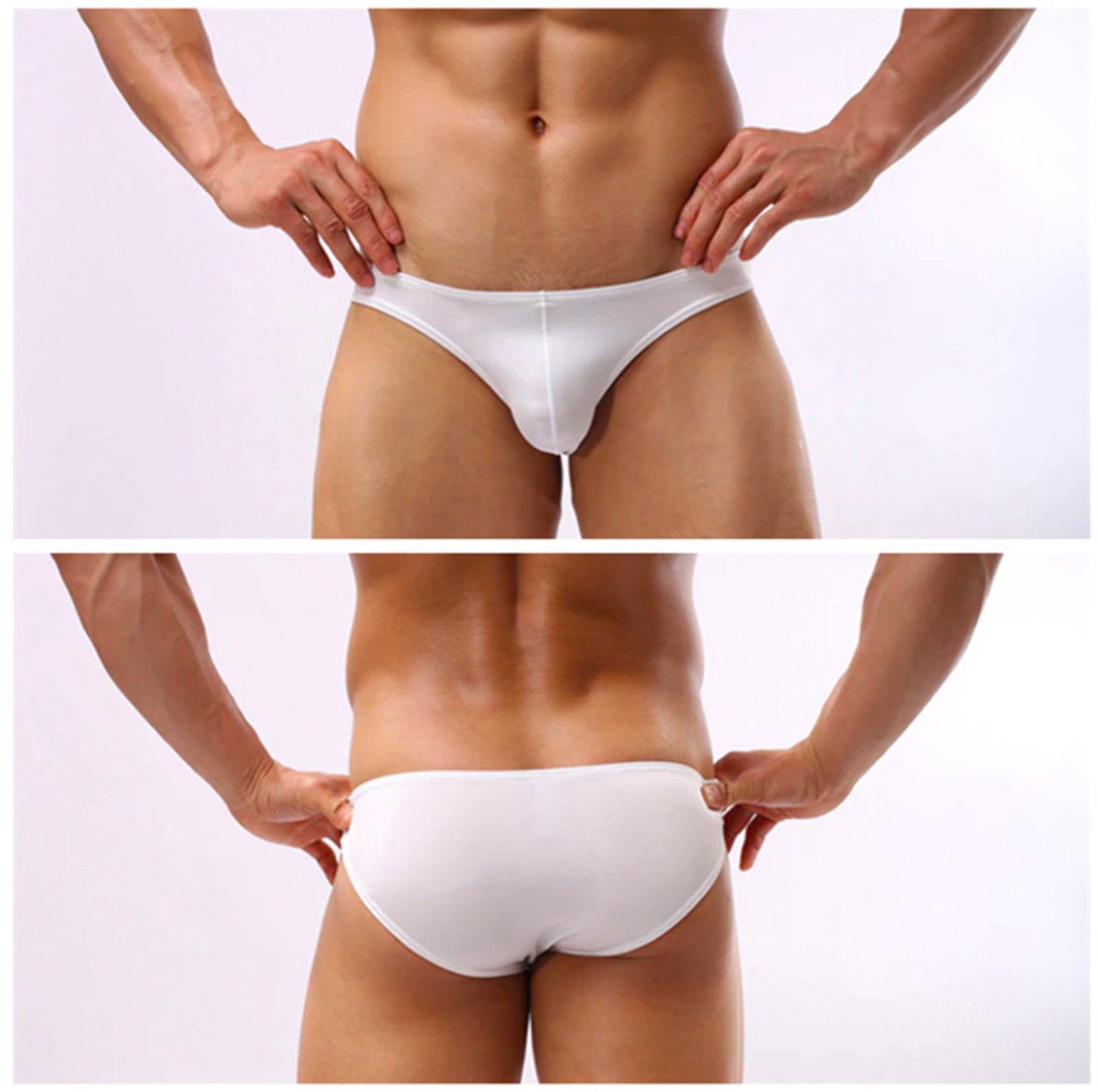 Sexy zwemslip mannen laag model - zwembroek - wit - maat M/L