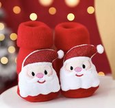 Kerstthema babysokken - Winterthema sokken - Kerstsokken - Kerstman - Rood - Baby Sokken - New born sokken
