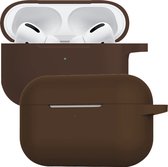 Case Geschikt voor Airpods Pro Hoesje Siliconen Hoes Cover - Hoes Geschikt voor Apple Airpods Pro Case Siliconen - Bruin