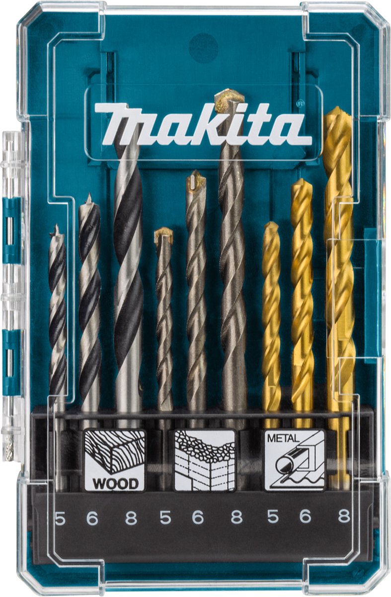Makita - D-71962 - 9-delige - hout, steen en metaalborenset - 5/6/8 mm - Makita