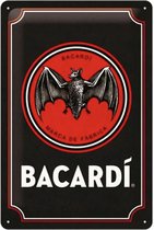 Metalen Bord 40 x 60 cm Bacardi - Logo Zwart