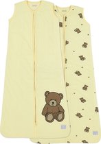 Meyco Bébé Teddy Bear gigoteuse d'hiver bébé doublée - pack de 2 - jaune soft - 90cm