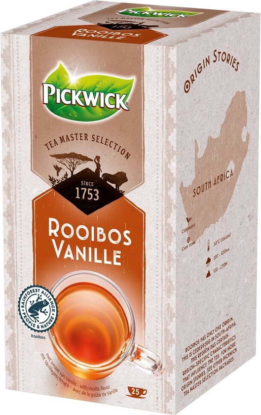 Thee pickwick master selection rooibos vanille | Pak a 25 stuk | 4 stuks
