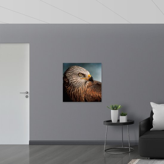 WallClassics - Drapeau - Cerf-volant oiseau de proie - 80x80 cm Photo sur Drapeau Polyester