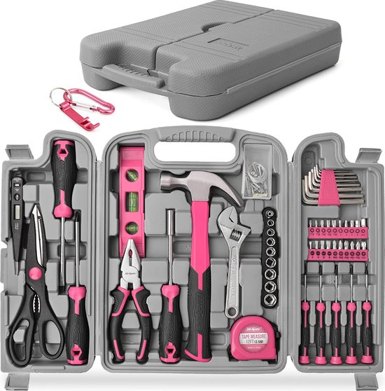 35 delige roze doe het zelf gereedschapsset met oplaadbare USB