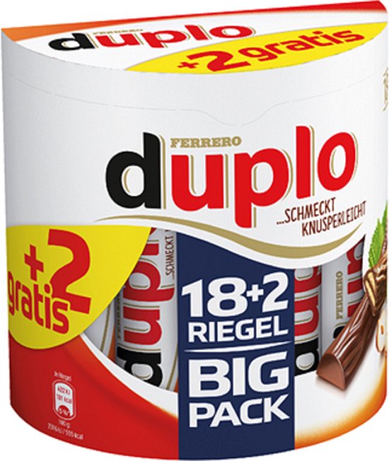 Duplo chocoladerepen 20 x 18,2 g doos