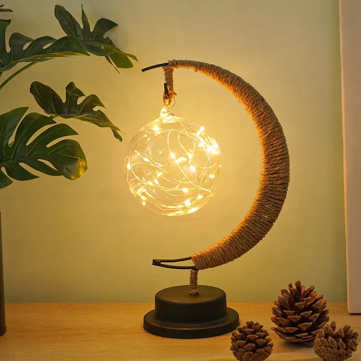 Twinklingplanet - Maanlamp - Warm - Verlichting - Nachtlampje - Decoratie - kerstballen - Tafellamp - Kerst -