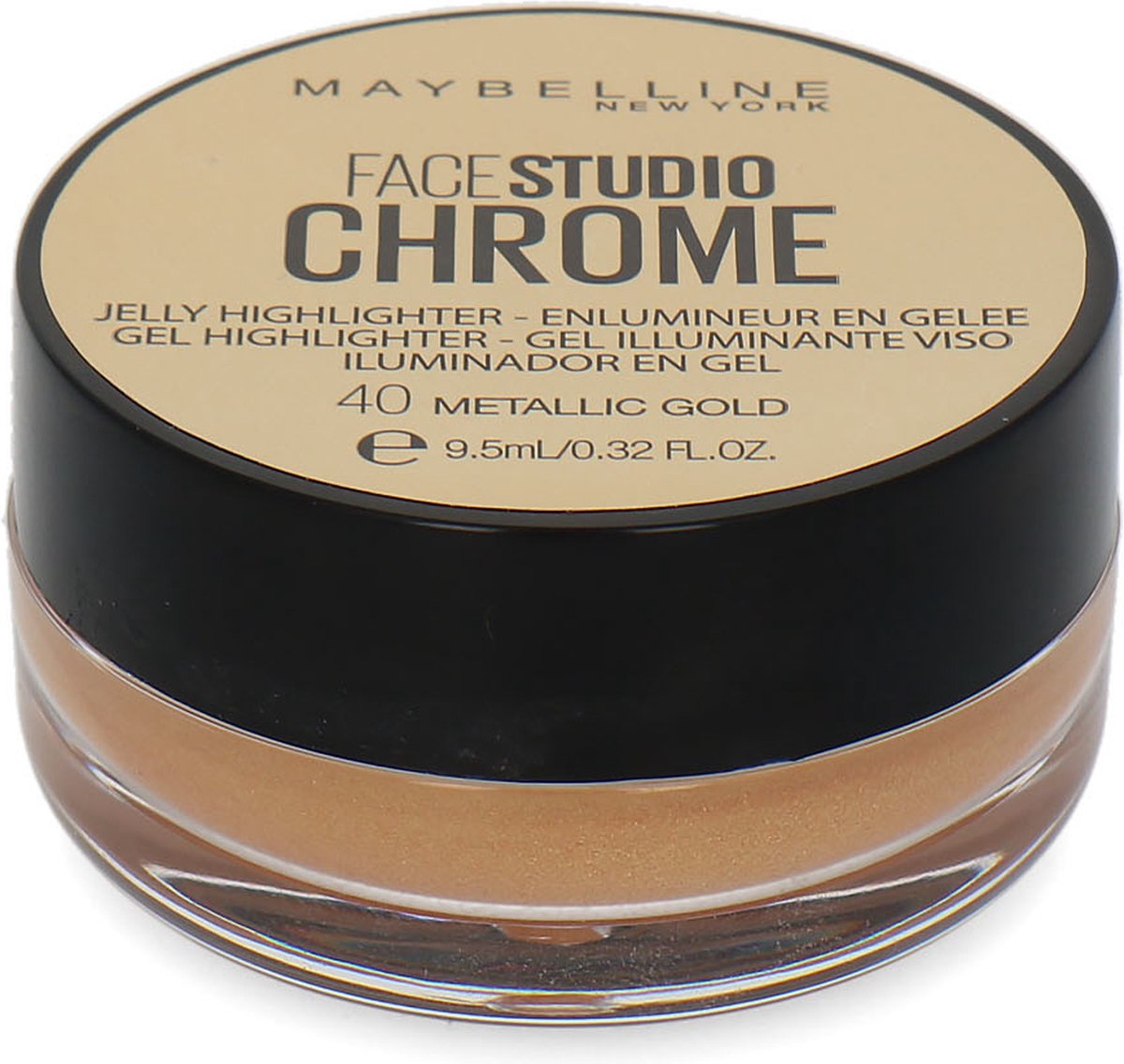 Bol.com Maybelline Facestudio Chrome Jelly Highlighter - 40 Metallic Gold - Limited Edition Highlighter aanbieding