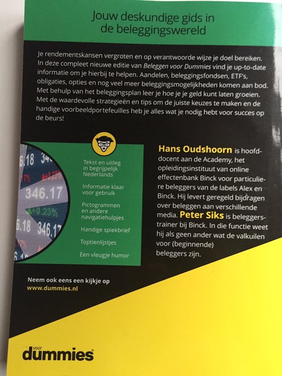 Beleggen voor dummies 4e editie 2017, Hans Oudshoorn 9789045353869