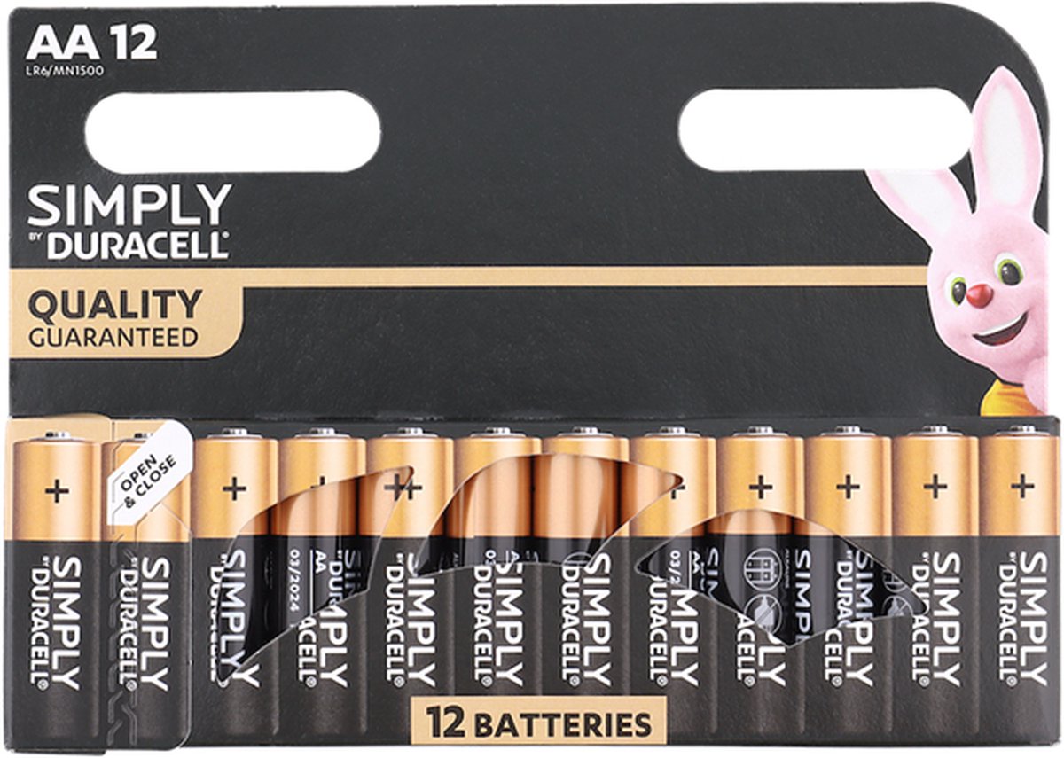 Duracell batterijen AA 12 stuks | Batterij - Alkaline - 1.5 V - LR6 - Battery - 12 pack