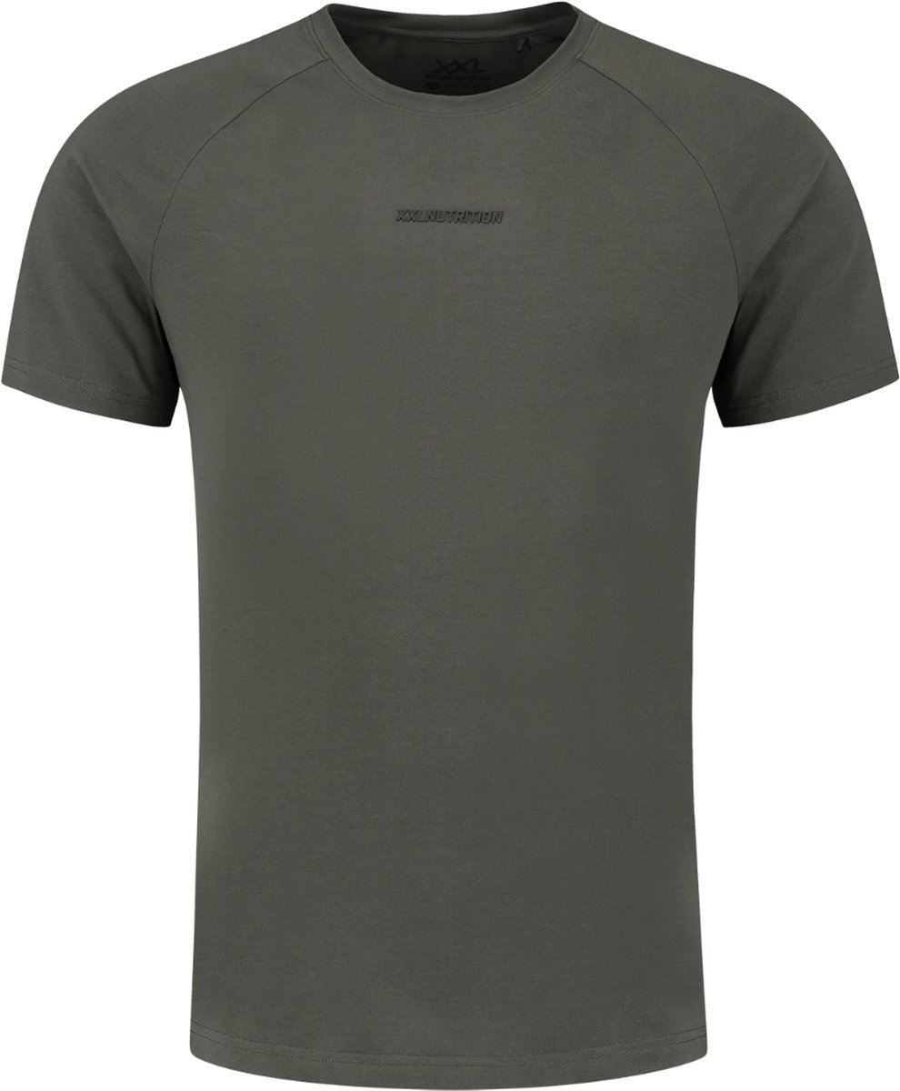 XXL Nutrition - Rival T-shirt - Sportshirt Heren, Casual & Atletisch, Fitness Shirt - Slim Fit met Raglan Mouwen - 95% Katoen, 5% Elastane - Dark Green - Maat L